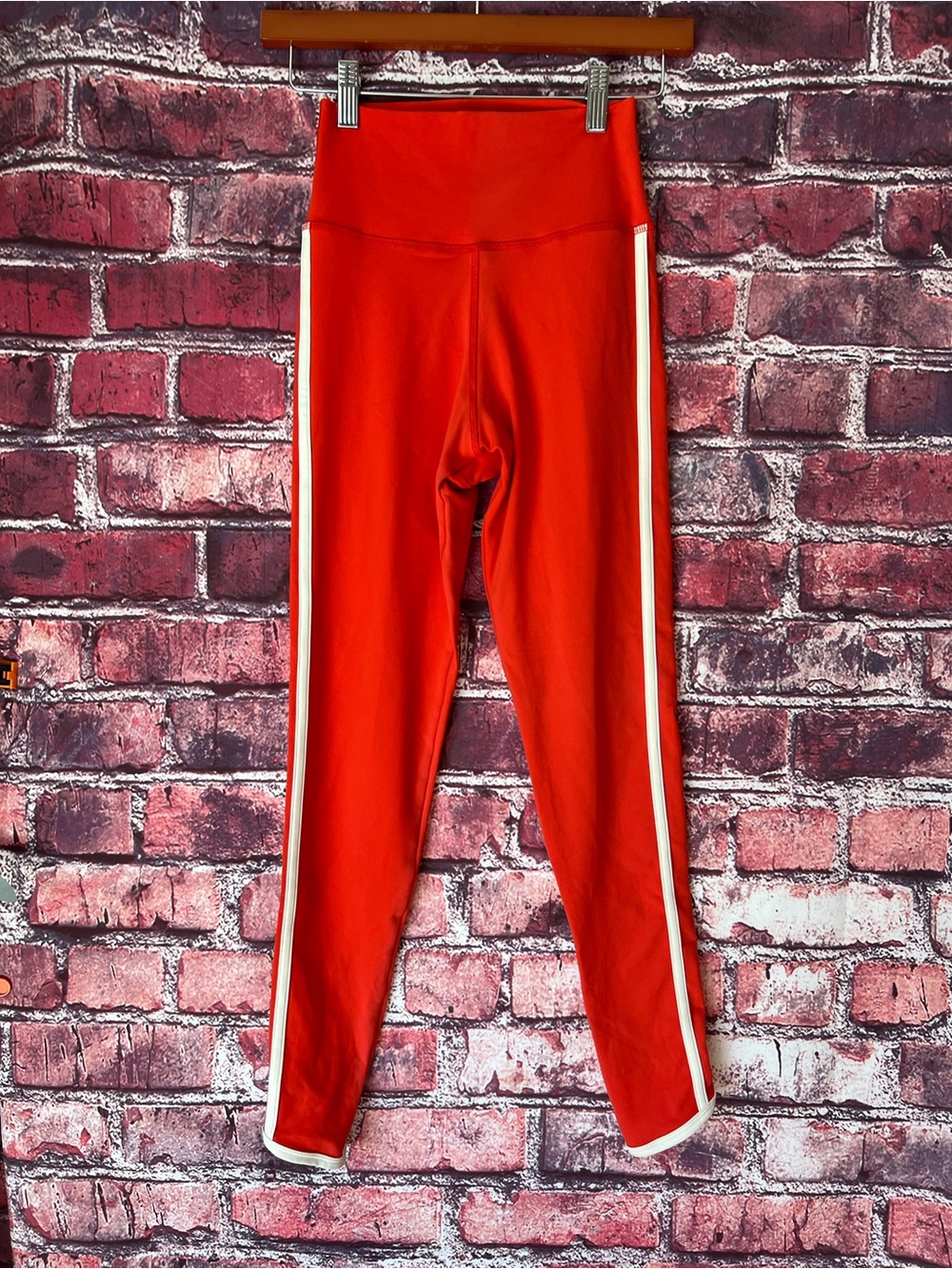 Strut This Red High Waisted Retro Stripe Athletic Leggings